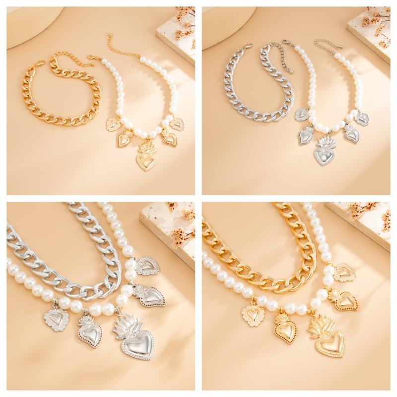 Personalized Metal Imitation Pearl Heart Chain  Foot Ankle Beach Party Jewelry For Women Girl Foot Bracelet Anklet Gifts