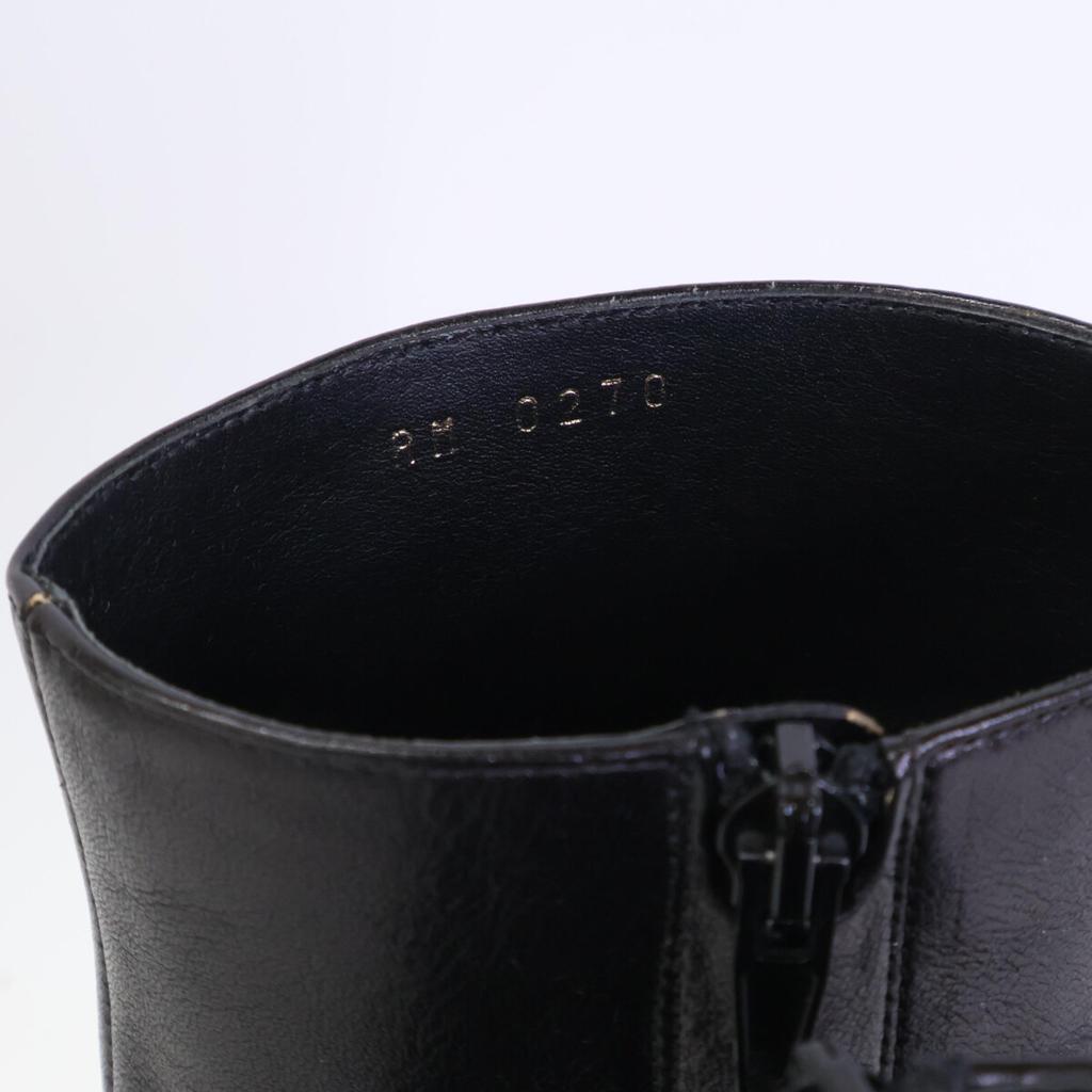 CELINE Triomphe Hardware Claude Ankle Boots/Chunky Heel Short Boots shoes 38 Black x GoldUsed