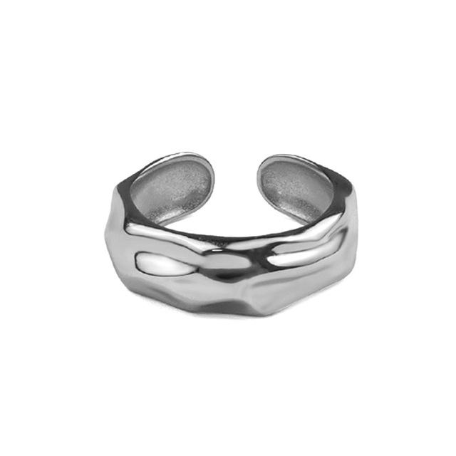ANENJERY Ring for Women Men Irregular Concave Finger Rings Adjustable Jewelry Dropshipping