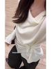 Women's 2025 Slim-Fit Batwing Sleeve Knit Top - Irregular Design for Early Autumn
