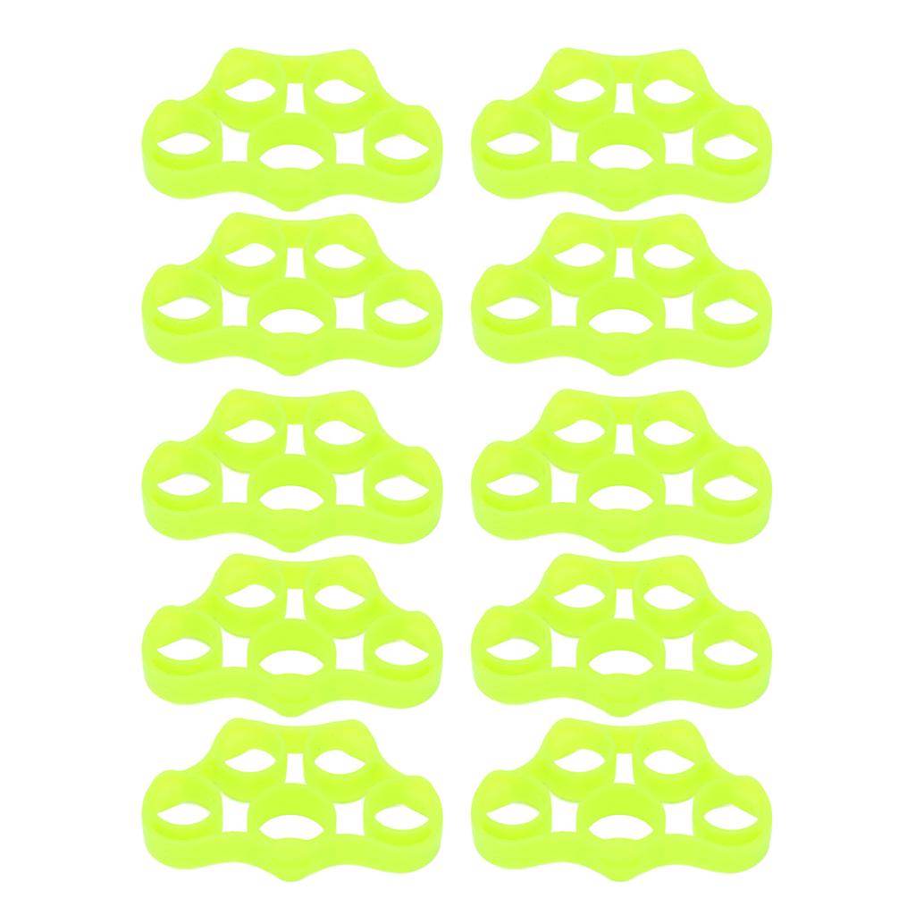 10Pcs Finger Exerciser 6.6LB Green Soft Flexible Silicone Portable Skin Friendly Finger Stretcher
