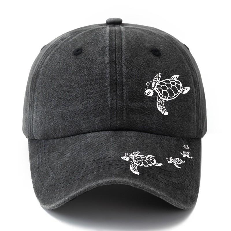 Unisex Tortoise Print Cotton-Linen Baseball Cap Casual Wear