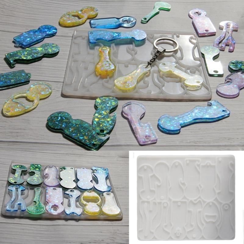 Reusable Silicone Trolley Tokens Mould Flexible Resin Keychain Crafting Tool for Homemade Decoration Projects Supplies