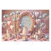 Pink Birthday Theme Party Decoration Backdrop Cloth - Party Decoration Scene Background Wall Hanging