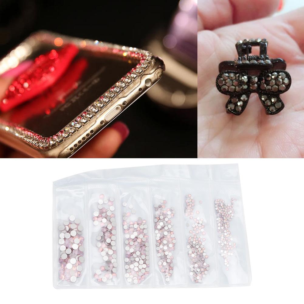 DIY Colorful Crystal Glass Nail Art Rhinestons Decoration Costumes Material Package(Pink Opal)