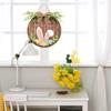 Easter Wooden Hanging Sign Rabbit Welcome Door Hanger Rustic Easter Wooden Wreath Sign Farmhouse Window Door Decoration