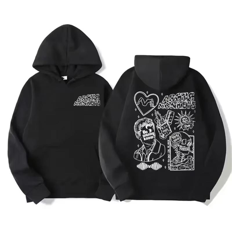 Rock Arctic Monkeys Hoodie Music Album Pattern Print Hoodie Unisex Hip Hop Casual Streetwear Fashion Sweatshirt Loose Cozy and Versatile