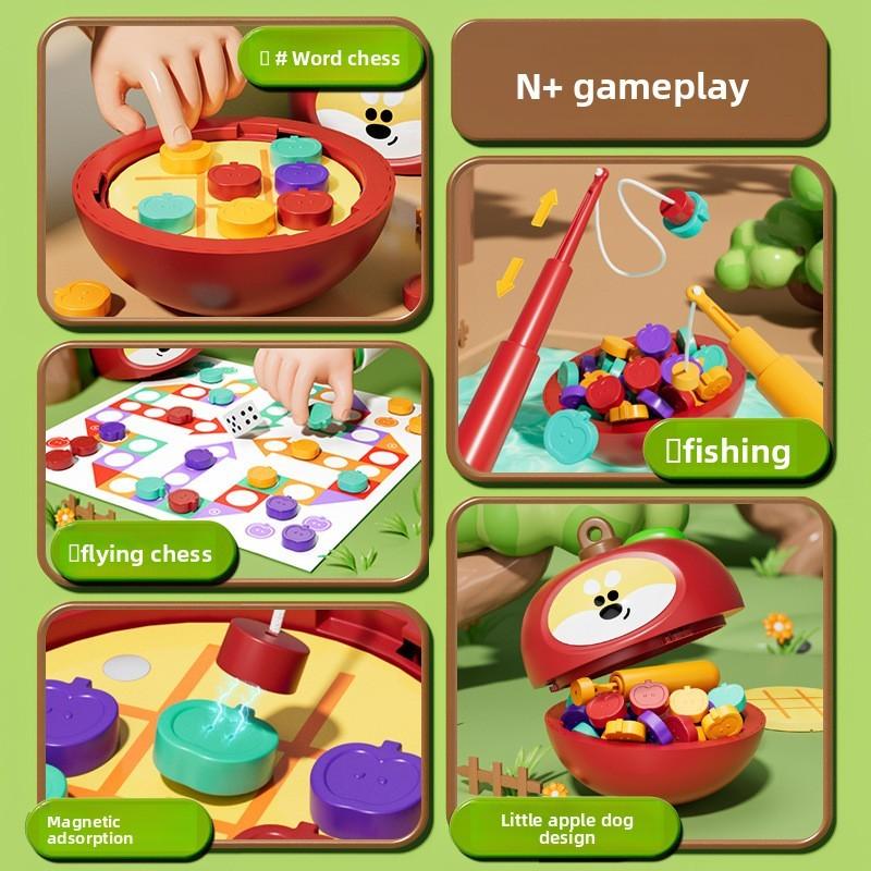 Childrens Multifunction Board Game Set With Magnetic Tic Tac Toe And Flying Chess For Indoor Play And Brain Development