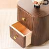 French Mid-Century Smart Bedside Table: Solid Wood, Integrated Lamp, Creative Storage Shelf