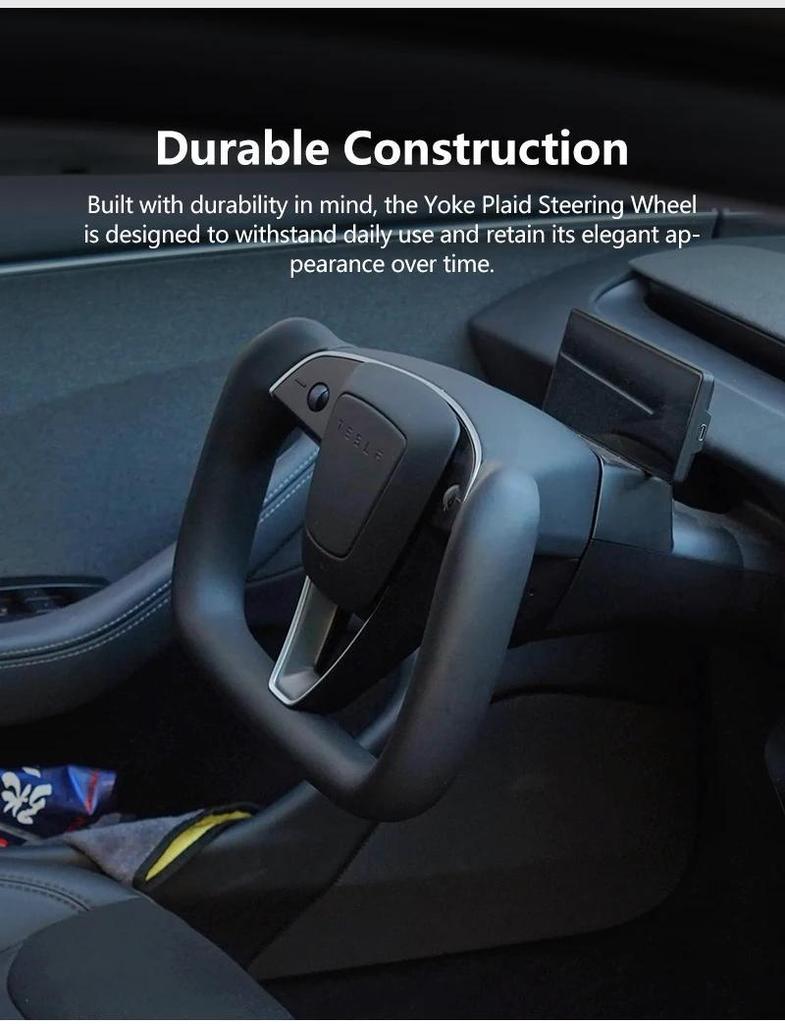 Mango Para Tesla Model 3 Highland 2026 Volante Yugo Alcantara/Cuero Nappa Modelo de Carreras de Coches 3 Highland 2024 2025