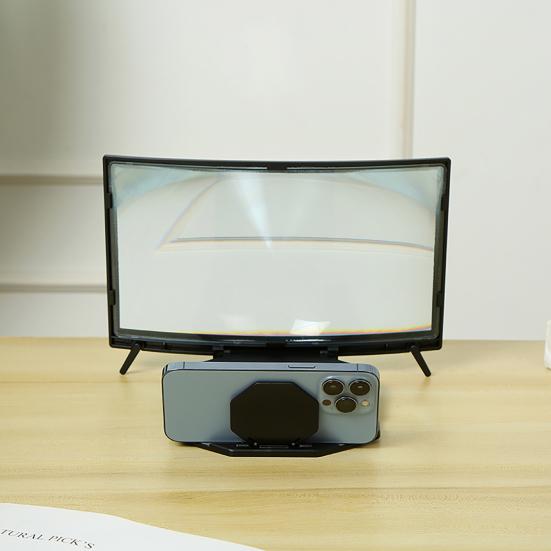 Curved Screen Magnifier Phone Holder Stand for Mobile Devices Movie Distance Viewer Portable Anti-Slip Bracket