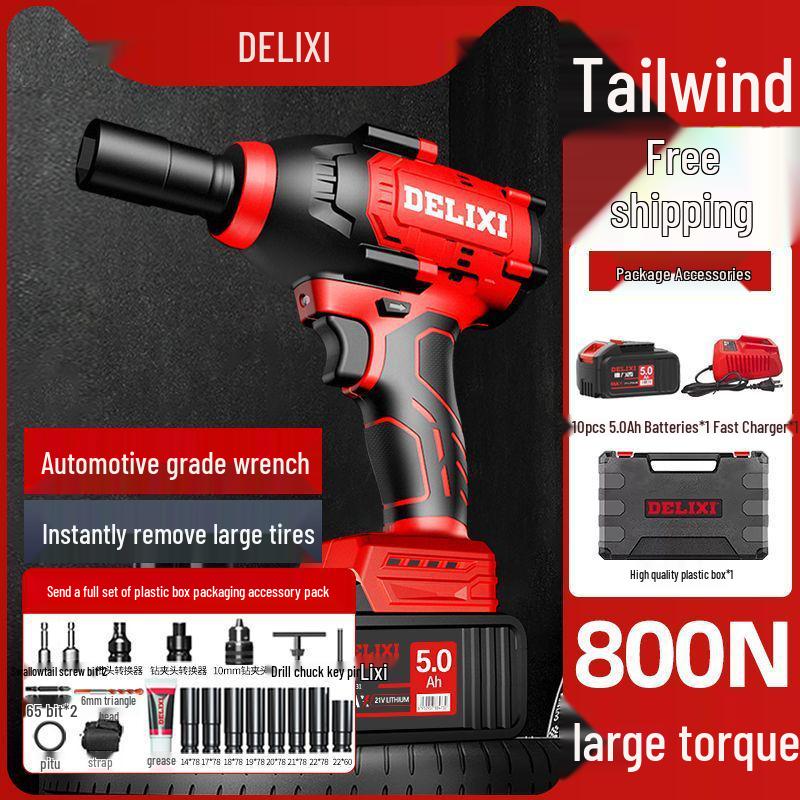 Delixi A3 Brushless High Torque Electric Impact Wrench with Lithium Battery
