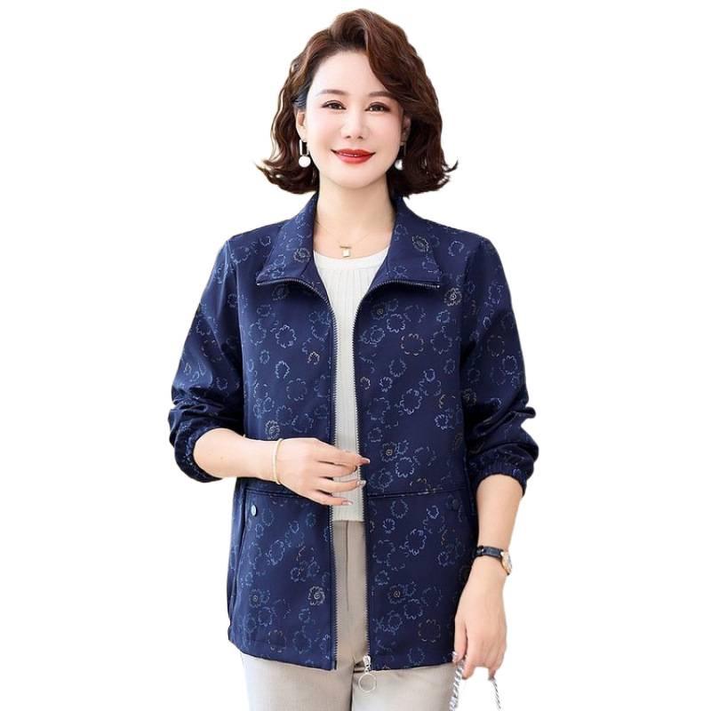 Fashionable Spring & Autumn 2026 Hooded Windbreaker for Middle-Aged & Elderly Women - Stylish Casual Jacket Coat Cardigan