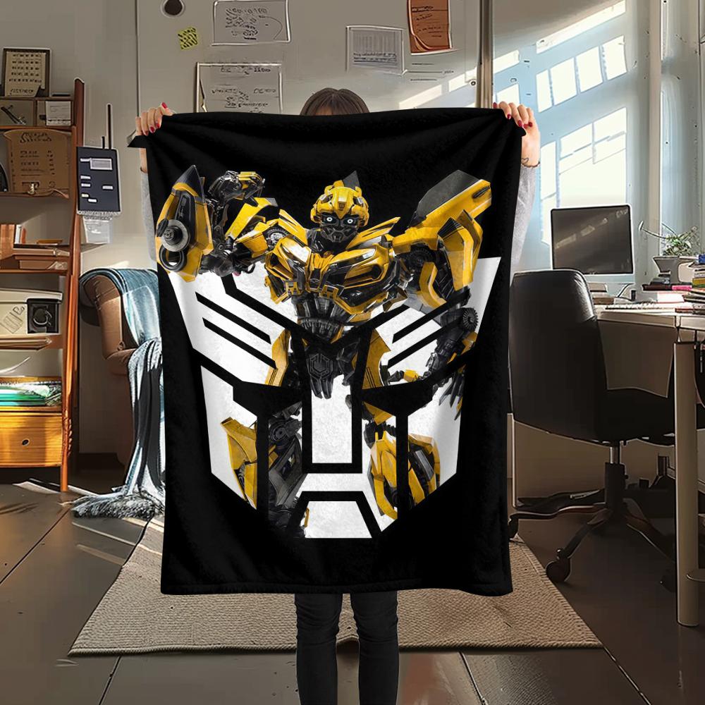 1Pc Bumblebee Print Flannel Blanket, High quality Comfortable for All Seasons, Home Decor, Warmth and Comfort, Perfect for Christmas Gifts