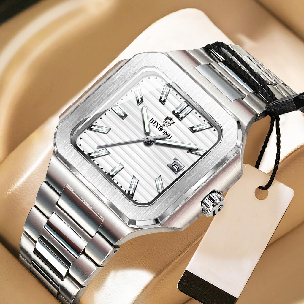 Business Watch Men Stainless Steel Date Waterproof Wristwatch Man Fashion Men Watches Relogio Masculino