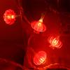 Red Chinese Lantern String Lights LED Light Beads Waterproof New Year Lantern with PVC Shell for