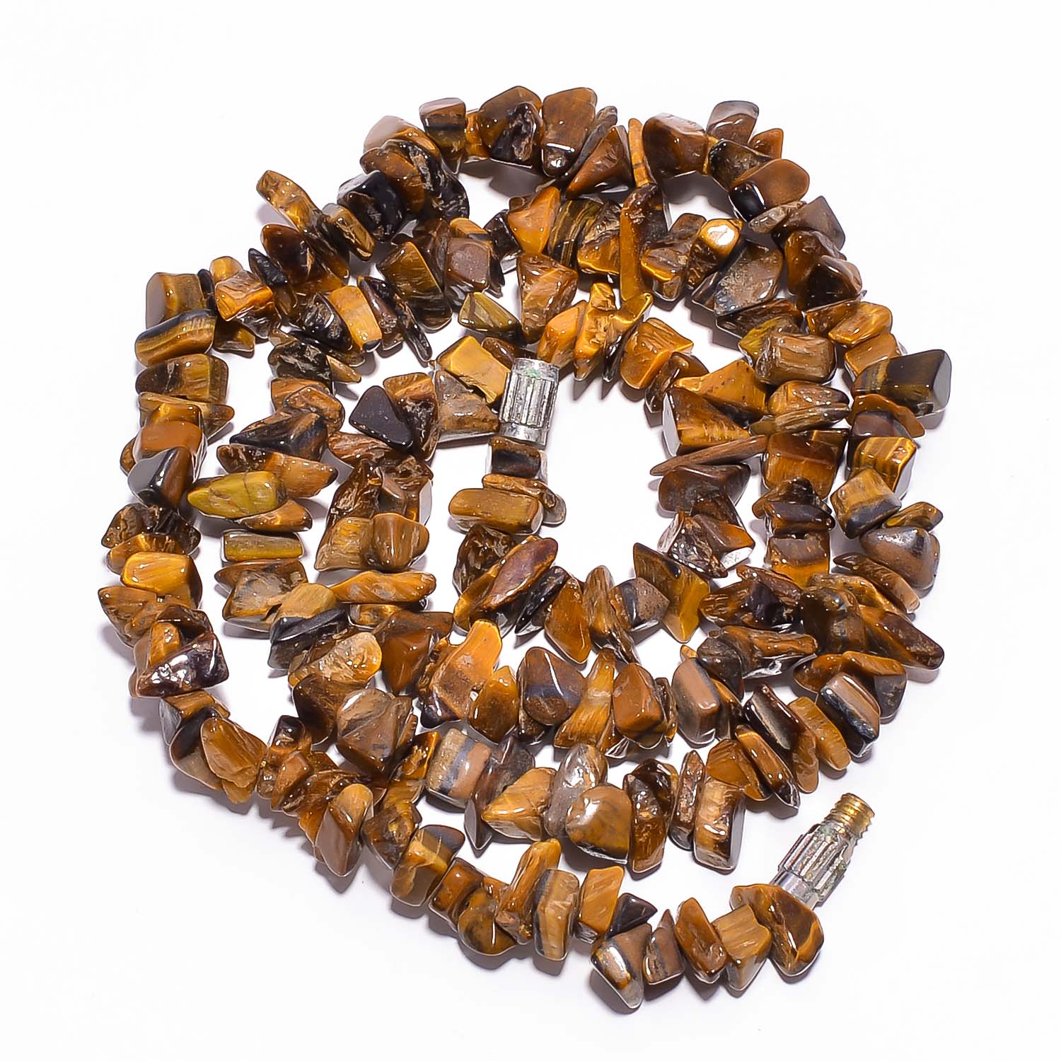 

Natural Tiger Eye Gemstone Uncut Smooth Beads Necklace 5-11 mm 17 UB-7894 UB-7894