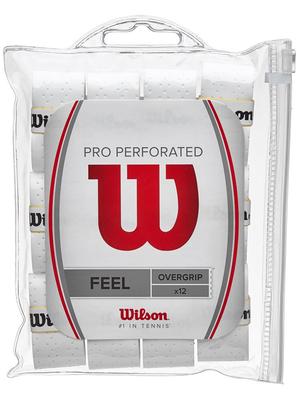 Wilson Perforated Pro Overgrip White (12 Pack)