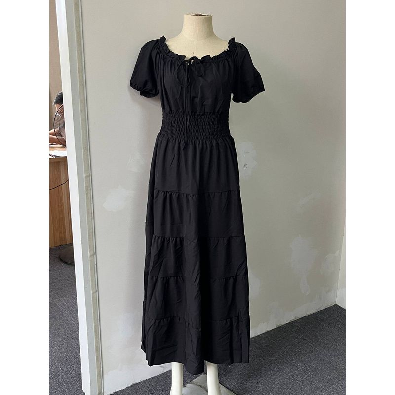 European and American Style Off-The-Shoulder Ruffled Medieval Renaissance Stage Costume Halloween Vintage Long Dress Cosplay for Women