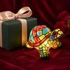 Huaqianguhh Turtle Stained Glass Night Light, Colorful Tabletop Lamp, Warm Glow Bedside Decor for Kids Room, Gift Animal Lovers