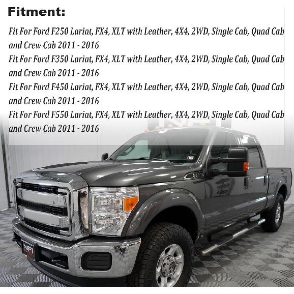 GXARTS Driver Side Bottom Replacement Leather Seat Cover Black #5B or 6B Compatible with Ford F250 F350 F450 F550 2011 2012 2013 2014 2015 2016