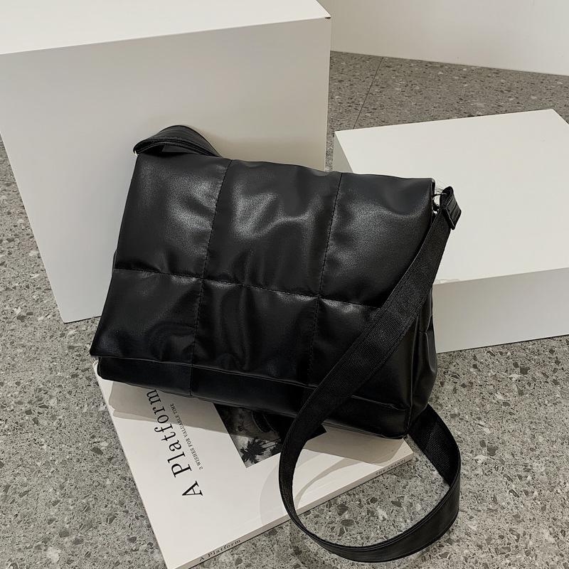 Yogodlns Vintage haftowana torba na ramię w kratę kobieca miękka skórzana torba Crossbody torba z klapką designerska torebka pod pachami