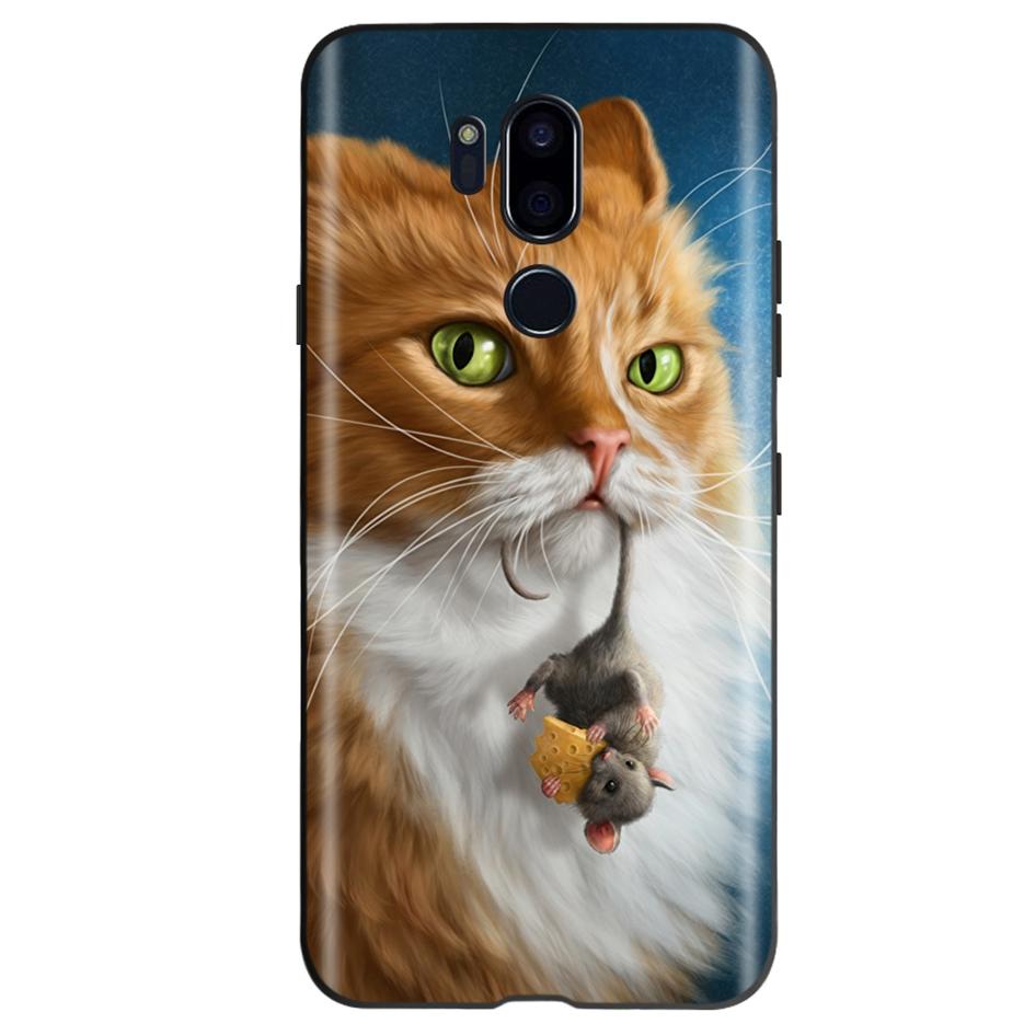 For LG G7 ThinQ Case G710 LM-G710 Cute Cat Butterfly Shockproof Soft Silicone Phone Case For LG G7 ThinQ Back Cover 6.53'' Coque