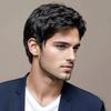 European and American Style Men’s Natural Look Fluffy Short Brown Wig with Side-Parted Bangs