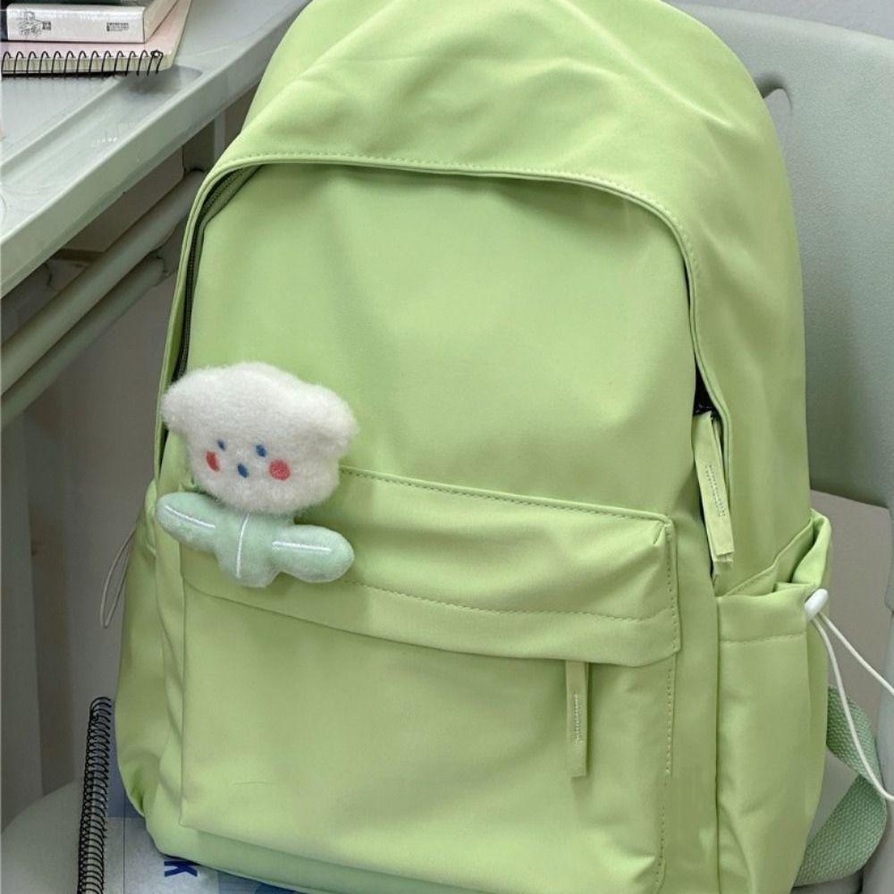 Backpack Casual Canvas Book Backpack Adjustable Strap Large Capacity Street Travel Bag Student School Bags (Only Backpack)