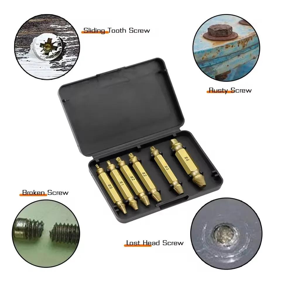 Damaged Broken Screw Extractor Drill Bit Set Stripped Broken Screw Bolt Remover Extractor Easily Take Easy Out Demolition Tools