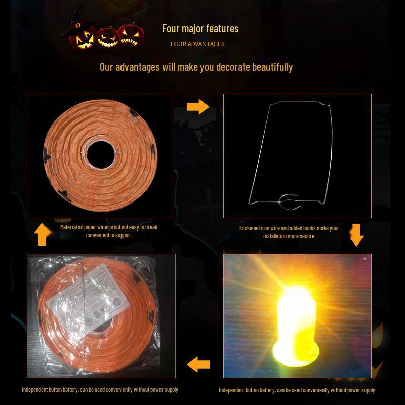 Halloween String Lights: Pumpkin Lantern Decor for Bars, Kindergartens, and More - Hanging Ornaments & Handheld Props