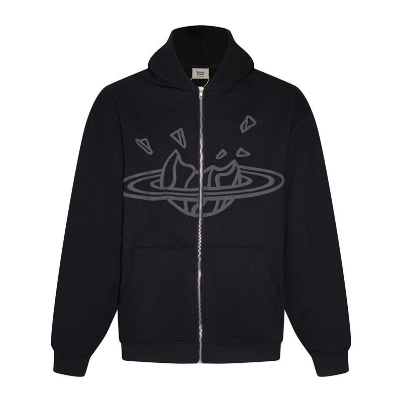 Broken Planet Hoodie Mens Oversized Streetwear Cotton Sweatshirt With Graphic Print 2025
