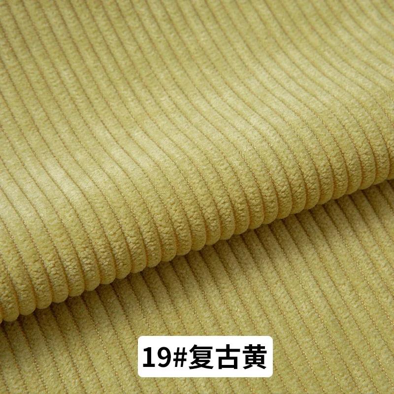 Corduroy Fabric Plain Medium Thick Strip Winter By The Meter for Clothes Bags Pant Shirts Sofa Sewing Soft Cloth Wearable Yellow