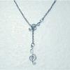 Mode Pendentif Double Notes / clé de sol Collier Lariat Croisé Ajustable Pour Femmes Hommes Bijou Punk Goth Cadeau