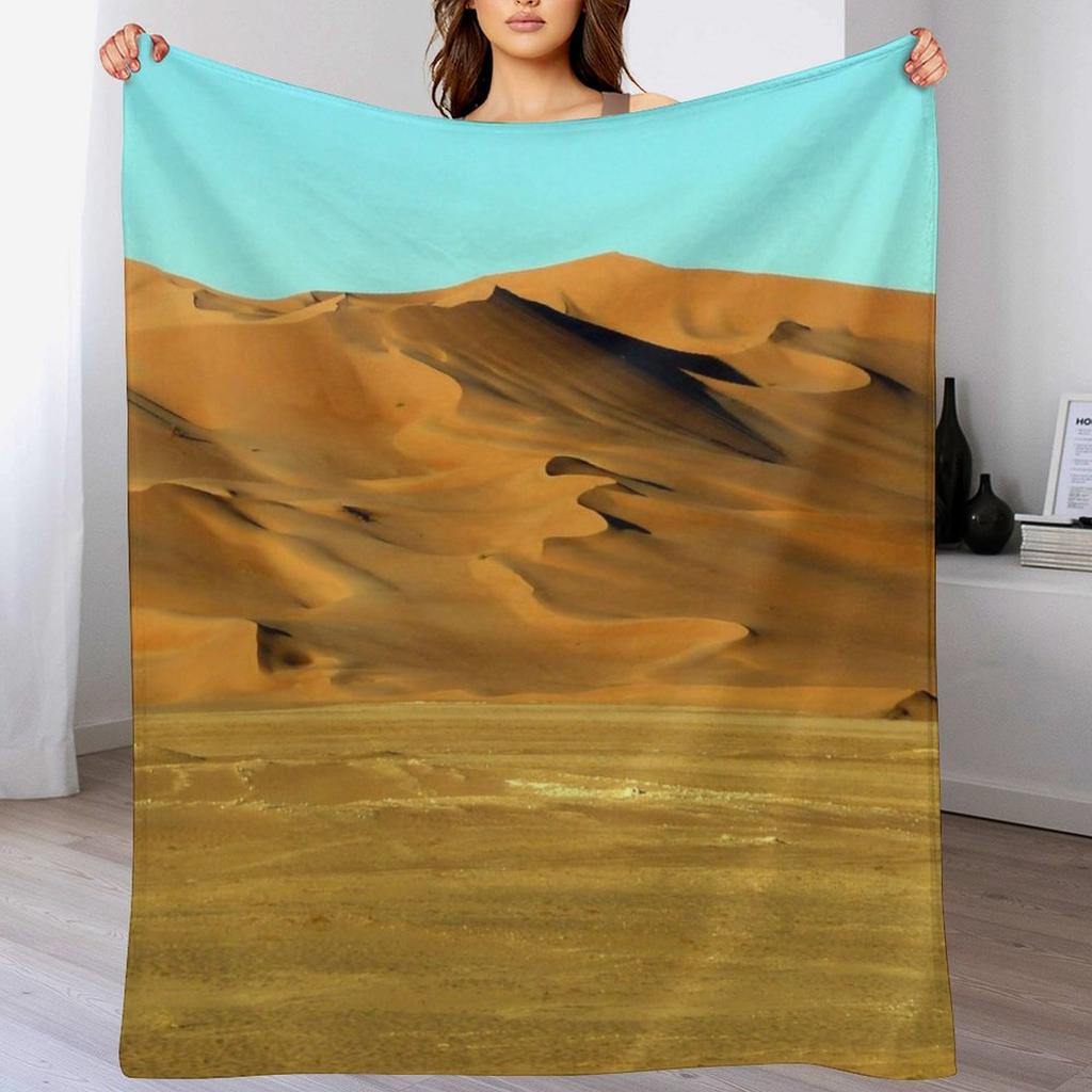 Sand Dunes Sahara Desert Landscape 22 Throw Blanket Portable Lightweight Blanket For Travel Camping