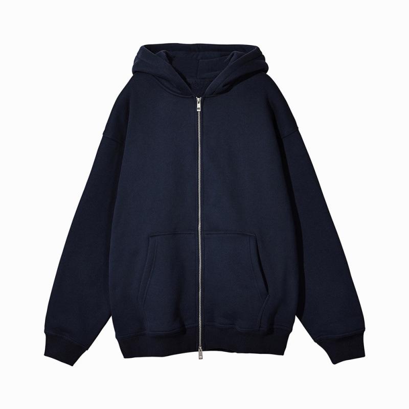 Men's Solid Color Full Zip Hoodie Sweatshirt