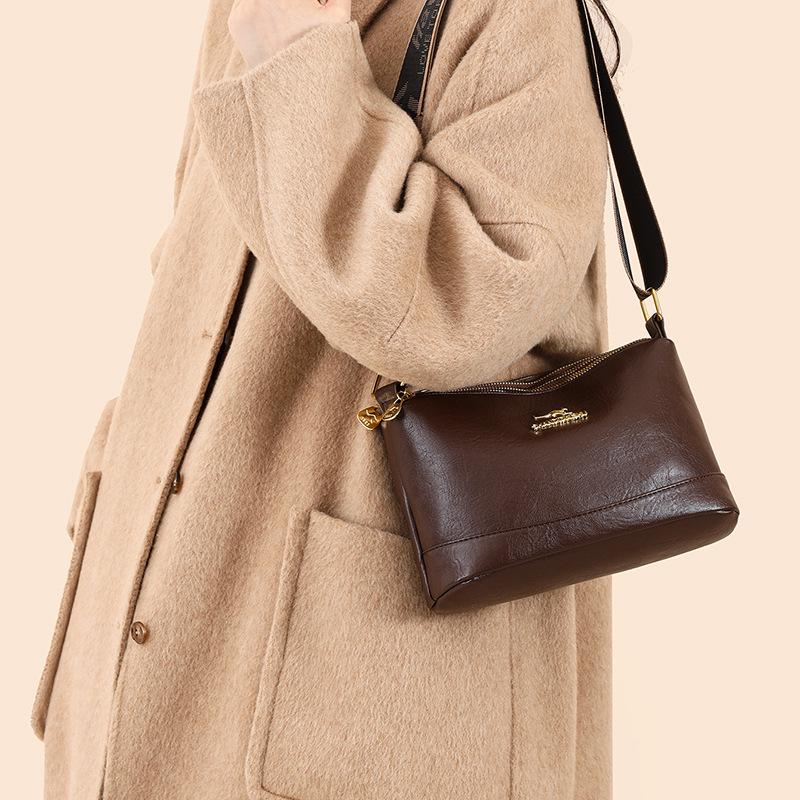 Vintage Printed Multi-compartment Crossbody Bag Women's Shoulder Bag Lightweight Commuter Mother Bag