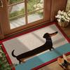 Tappetino Carino Bassotto Cane Salsiccia - Tappeto Ingresso Cane Lungo Divertente Antiscivolo - Tappeto Decorativo Minimalista per Pavimento Interno