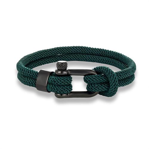 2026 Black Fashion Personality Horseshoe Buckle Hand Rope Men's Double Layer Milan Rope Outdoor Casual Bracelet