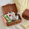 Vintage-Inspired Rattan Woven Storage Basket with Lid Nostalgic Design Great for Picnics Gift Organizing Suitable for Home Dorms