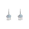 Unique Design Blue Rhinestone Ear Buckle Cloud Fringed Earrings