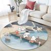 Moomin,Round Area Rug,Carpet Rug for Living Room Bedroom Sofa Playroom Decor,Non-slip Floor Mat
