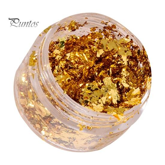 1 Box Nail Art Sequins Decoration Golden/Silver Color Irregular Tin Foil Flake DIY Manicure UV Gel Polish 3D Glitter Nail Decoration Accessories for