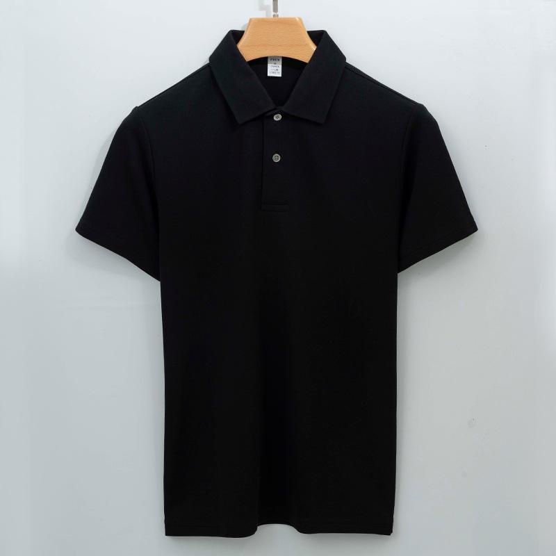 Cotton Markless Collar Polo Shirt Men's Short-sleeved T-shirt Solid Color Xinjiang Cotton Men's Polo Shirt