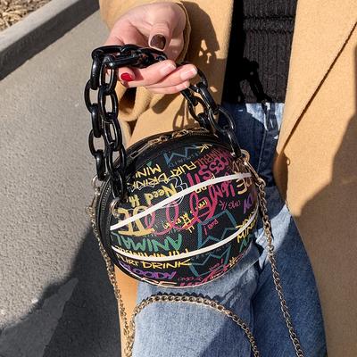 Torebka damska Graffiti Osobowość Koszykówka Portfele I Torebki Torebka damska Crossbody Modna Torba na Ramię Łańcuchowa Małe Torby Tote