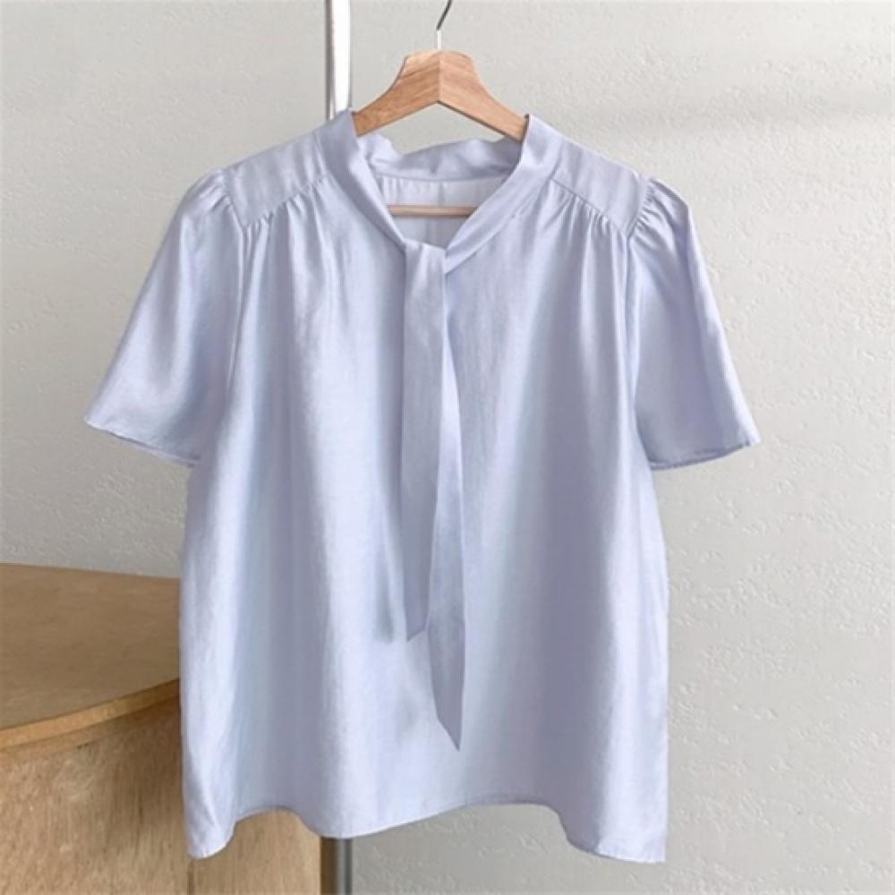 New ArrivalS Open Run Women S Office Outfit Tie Neck Chiffon Short Sleeve blouSe