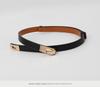 Women's Korean Style Grey Belt - Hole-Free Buckle, Fashionable, Versatile, Adjustable Thin Waistband, Decorative Skirt Accessory.