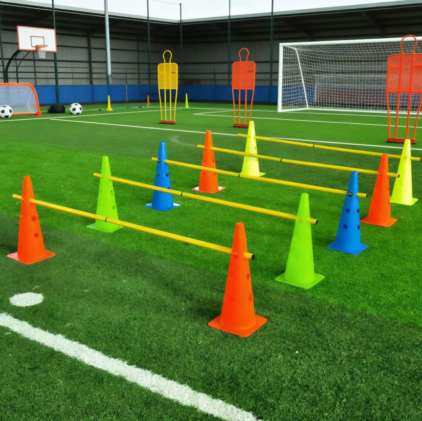 Adjustable Multi-Functional Agility Cones, Poles & Hurdles for Football Training & Sensory Integration
