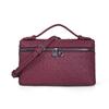 First-layer Cowhide Ostrich Pattern Lunch Box Bag High-quality Leather Women's New Style Handbag Cross-body Cosmetic Single Shoulder
