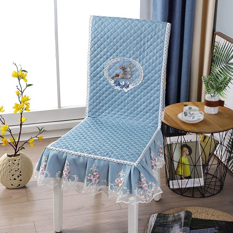 Modern new dining table and chair cushion cover Thickened anti slip chair cushion with integrated body Fabric chair cover for home use, simple winter